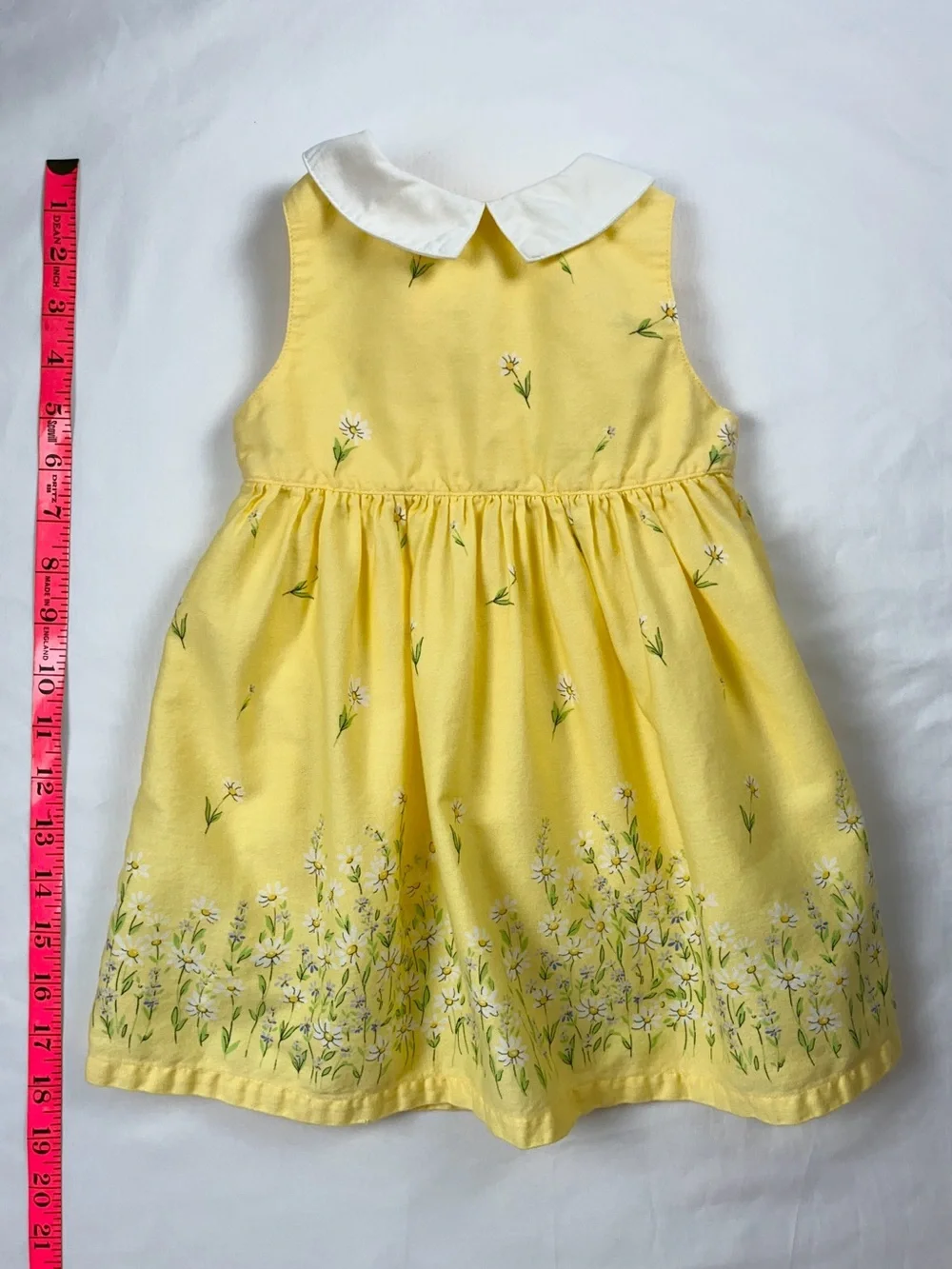 Gymboree 2000 Yellow Cotton Daisy Peter Pan Collar Dress 6-12 Months